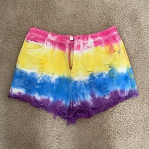 Forever 21 high rise tie dye shorts